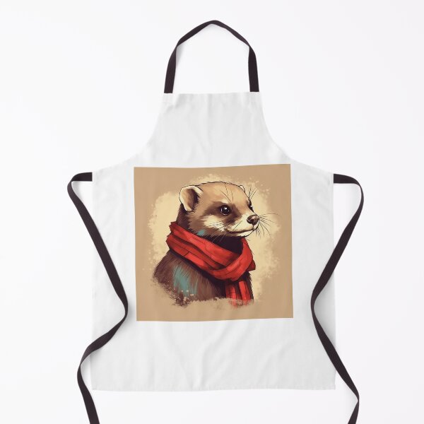 Item preview, Cute Ferret Wearing Scarf Illustration designed and sold by ImaginariumTees.