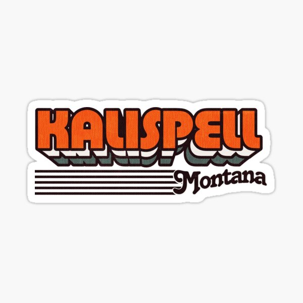 Aperçu de l'œuvre Kalispell, Montana | Rayures rétro créée et vendue par retroready.