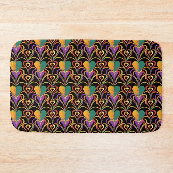 Item preview, Colorful DMT Trippy Heart Pattern on Black Background designed and sold by Aaron2610.