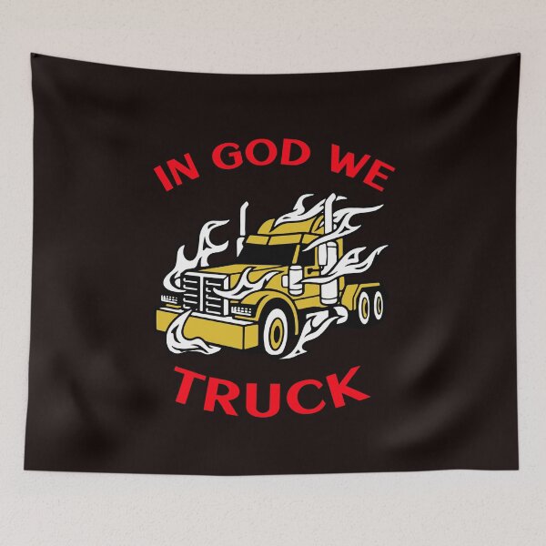 Item preview, Trucker in Flames In God We Truck GR designed and sold by TeamsterLife.