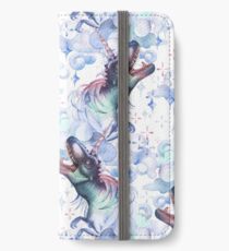 Zwei Aquarell Dinocorns iPhone Flip-Case/Hülle/Skin