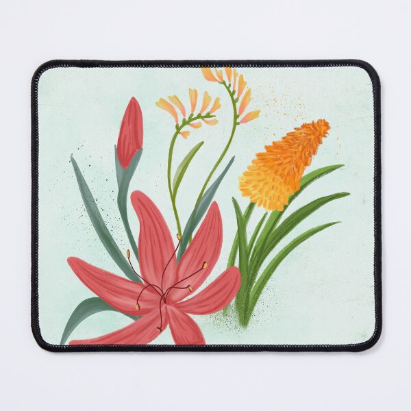 Item preview, Kangaroo paw • Kaffir lily • Kniphobia with mint background designed and sold by ohmimii.