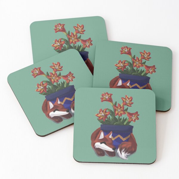 Item preview, Fox with Amaryllis Flowers | Fox Flower Series | designed and sold by Bamsdrawz.