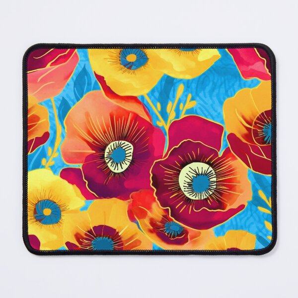 Item preview, Colorful Bold Poppies Garden. Watercolor Floral Surface Art. designed and sold by LotusBlanc.