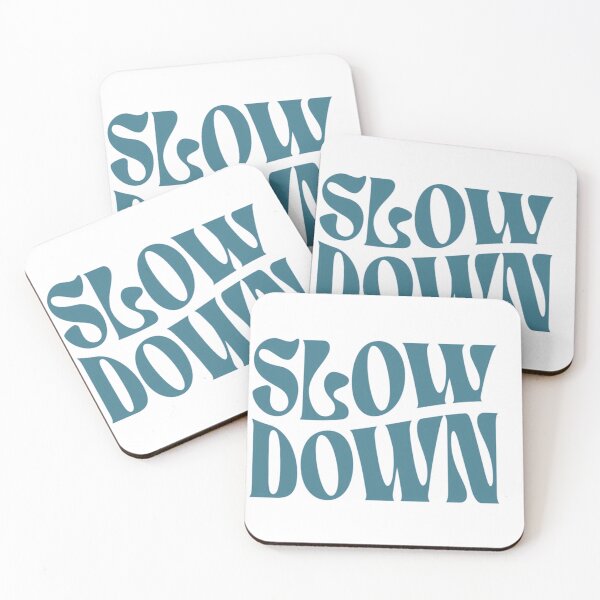 Item preview, slow down, self love blue Y2K Retro funky 90s design tee shirt tote designed and sold by LucyfromMilol.