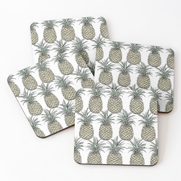 Item preview, Juicy Pineapple for Summer and Yumminess Pineapple Colored Line Art Pattern designed and sold by EmilyFNM3D.