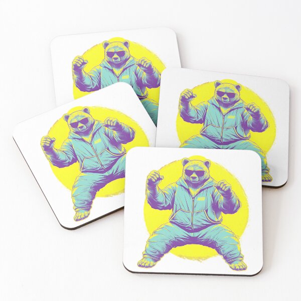 Item preview, Vaporwave Karate Bear in Jacket and Shades designed and sold by photofundz.
