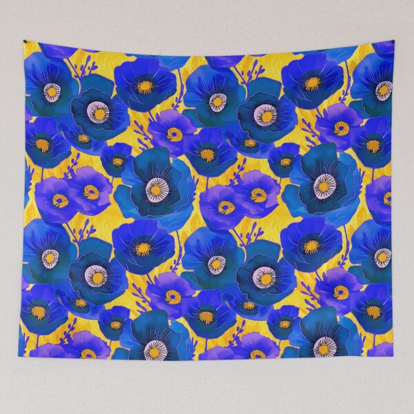 Item preview, Colorful Bold Poppies Garden. Watercolor Floral Surface Art. designed and sold by LotusBlanc.