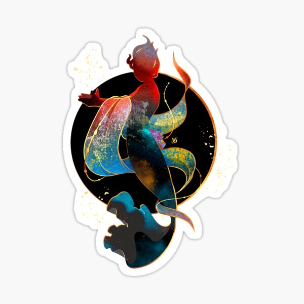 Golden Eclipse Mermaid Sticker