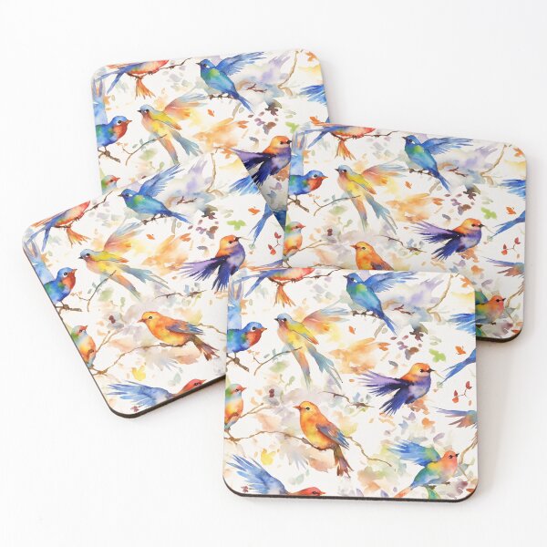 Item preview, Birds in Bloom: A Gorgeous Watercolor Pattern of Avian Beauties designed and sold by SeamlessGuru.