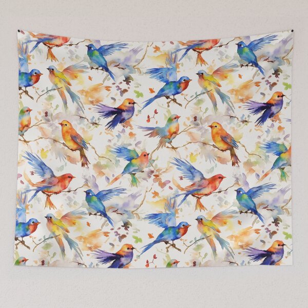 Item preview, Birds in Bloom: A Gorgeous Watercolor Pattern of Avian Beauties designed and sold by SeamlessGuru.