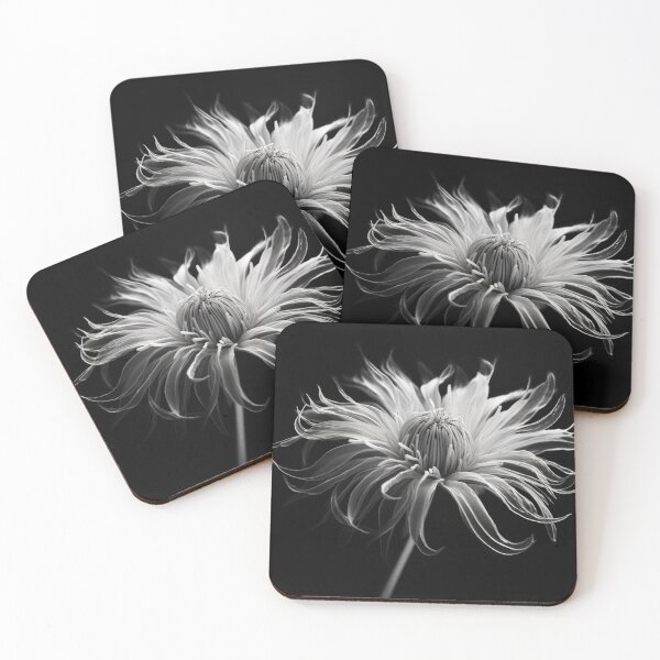 Item preview, Enigmatic Elegance: Monochromatic Chrysanthemum Artwork Inspired by Tomasz Alen Kopera, Ellen Jewett, and Martin Rak Canvas designed and sold by soulfulfaces.