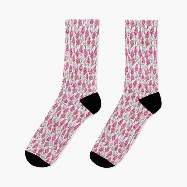 Item preview, Bi-Colored Pink and Purple Hyacinth Pattern on a White Background 1 designed and sold by ArtfulAda.