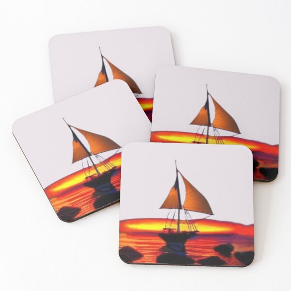 Item preview, sail against the backdrop of the setting sun in red designed and sold by JaroDesign2023.