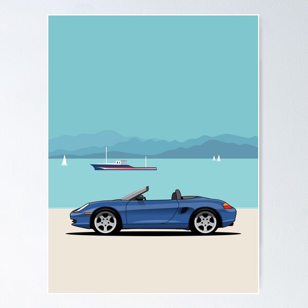 Item preview, Porsche 986 Boxster Seaside Illustration poster designed and sold by blackdogshop.