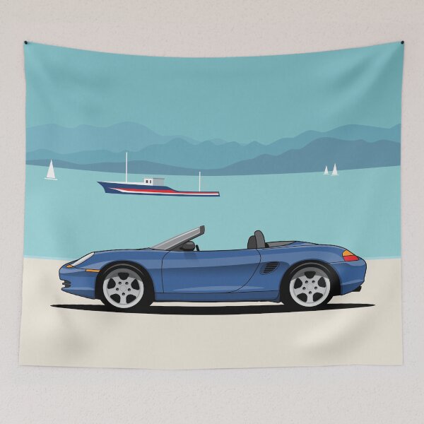 Item preview, Porsche 986 Boxster Seaside Illustration poster designed and sold by blackdogshop.