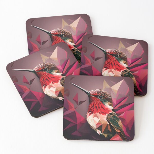 Item preview, Gems in Flight: The Geometric Ruby Throated Hummingbird designed and sold by SDVibeDesigns.