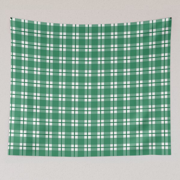 Item preview, Deep green and white gingham plaid check  designed and sold by LittleBettyMakes.