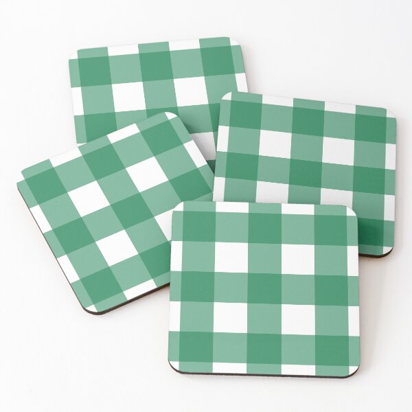 Item preview, Deep green and white gingham check  designed and sold by LittleBettyMakes.
