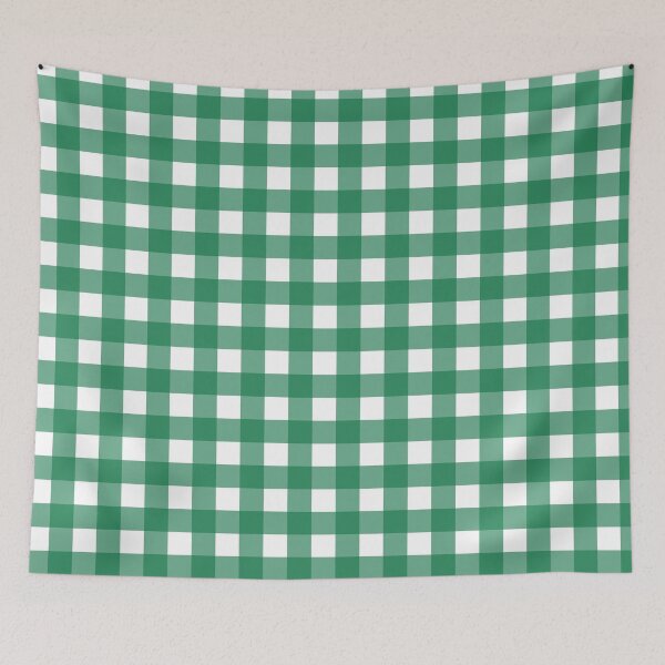 Item preview, Deep green and white gingham check  designed and sold by LittleBettyMakes.