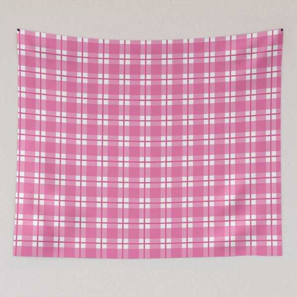 Item preview, Deep pink and white gingham plaid check  designed and sold by LittleBettyMakes.