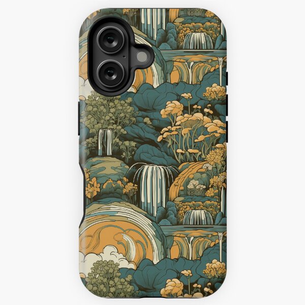 Artikel-Vorschau von Sunset Cascade: Botanischer Retro-Wasserfall, designt und verkauft von FreeStoneStudio.
