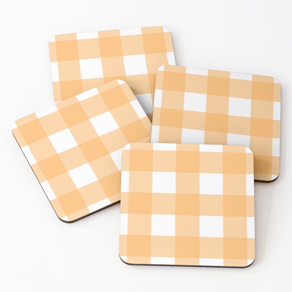 Item preview, Orange and white gingham check  designed and sold by LittleBettyMakes.