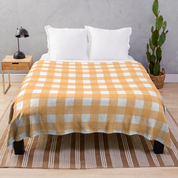 Item preview, Orange and white gingham check  designed and sold by LittleBettyMakes.