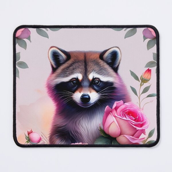 Item preview, Cute racoon holding a rose designed and sold by ganjaman71.