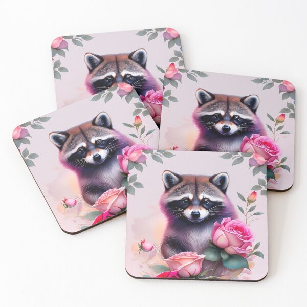 Item preview, Cute racoon holding a rose designed and sold by ganjaman71.