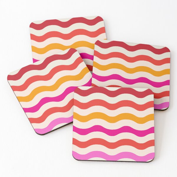 Item preview, Abstract Retro 70s Groovy  Waves Pattern in pink and re  designed and sold by Yasminepatterns .