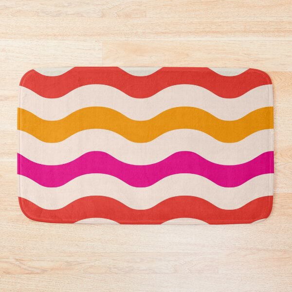 Item preview, Abstract Retro 70s Groovy  Waves Pattern in pink and re  designed and sold by Yasminepatterns .