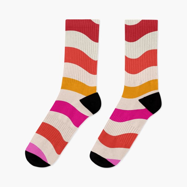 Item preview, Abstract Retro 70s Groovy  Waves Pattern in pink and re  designed and sold by Yasminepatterns .