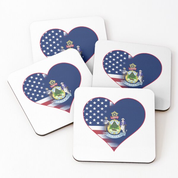 Item preview, State of Maine Flag and American Flag Fusion Design designed and sold by Gsallicat.