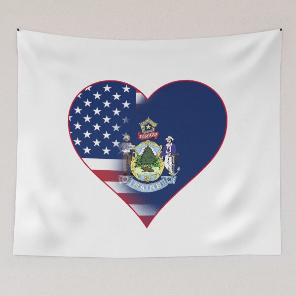 Item preview, State of Maine Flag and American Flag Fusion Design designed and sold by Gsallicat.