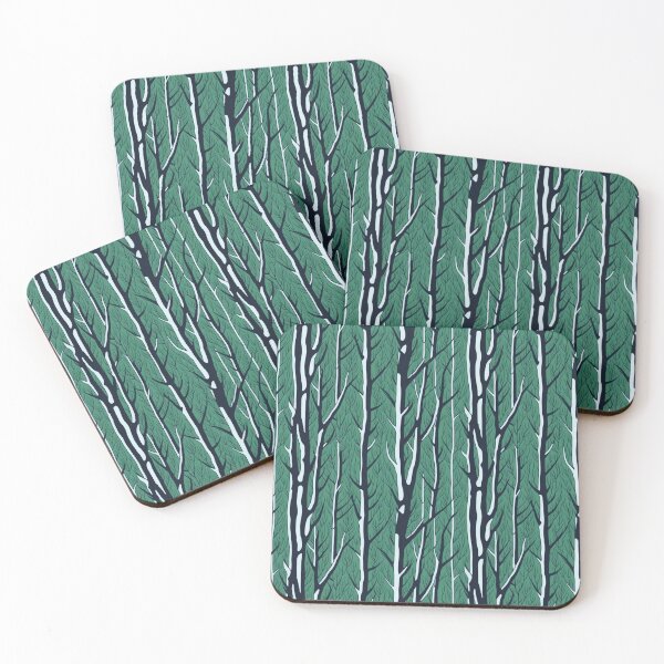 Item preview, Abstract Birches in Green designed and sold by Mystic Bloom.