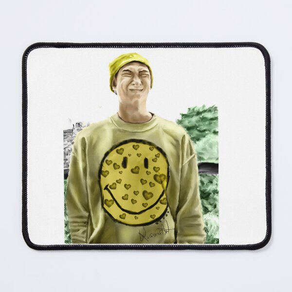 Item preview, Namjoon RM BTS fanart kpop portrait yellow happy smile designed and sold by Krasiaart.
