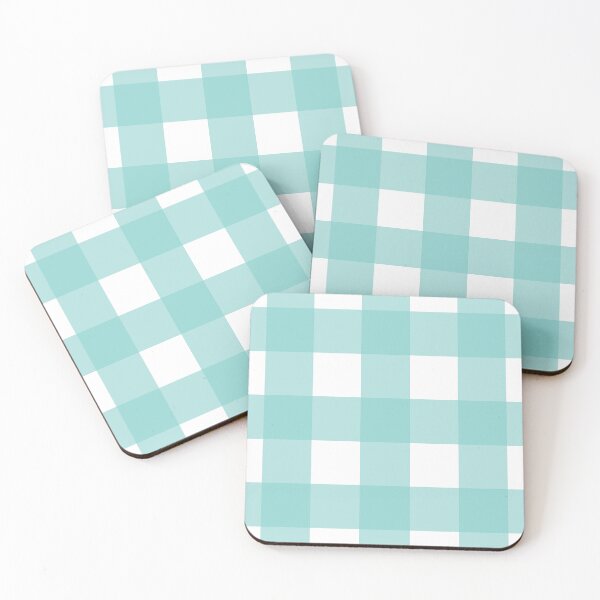 Item preview, Turquoise and white gingham check  designed and sold by LittleBettyMakes.