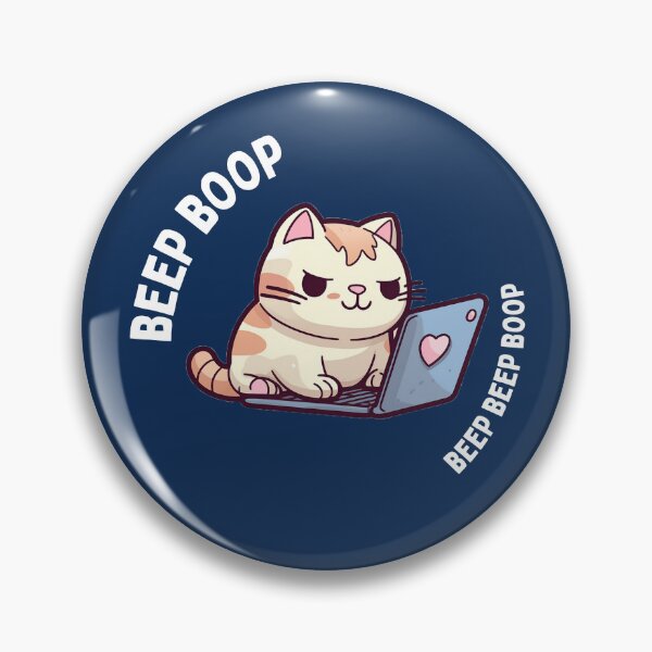 Item preview, orange cat programmer  designed and sold by Pixel-Splash.