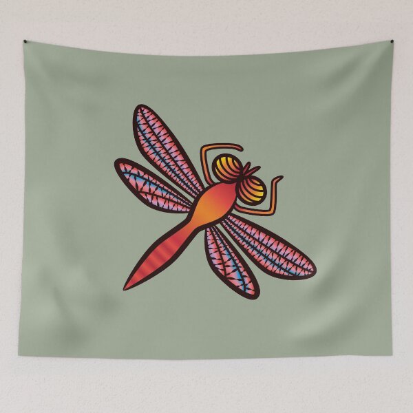 Item preview, RETRO BUGS DRAGONFLY Cute Dragonfly Friendly Bug Insect with Graphic Cartoon Tattoo Style - UnBlink Studio by Jackie Tahara designed and sold by Jackie Tahara of UnBlink Studio.