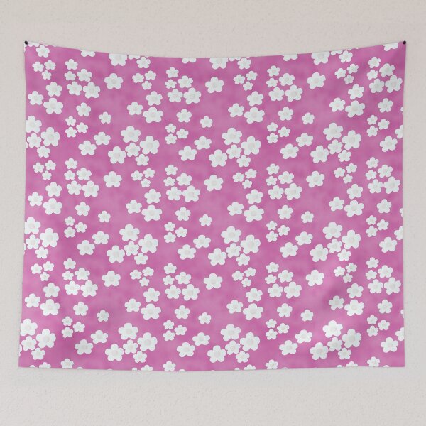 Item preview, Beautiful Fruit Blossoms on Fuchsia Watercolor Background Seamless Repeat Pattern designed and sold by MoePark.