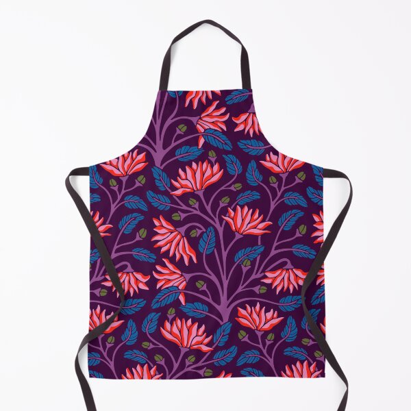Item preview, VICTORIANA Modern Victorian Bright Antique Floral Botanical Pattern in Fuchsia Hot Pink Red Purple Green Blue on Dark Aubergine Purple - UnBlink Studio by Jackie Tahara designed and sold by Jackie Tahara of UnBlink Studio.