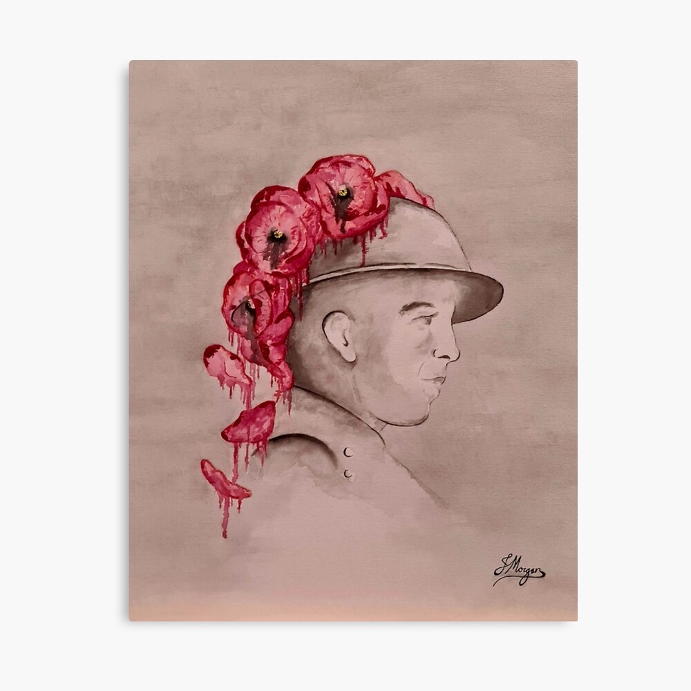Young Ww1 Soldier with Bleeding Poppies  Poster for Sale by  RemembranceArt | Redbubble