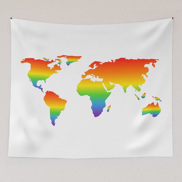 Item preview, Rainbow worldmap designed and sold by Inspirationmotivation.