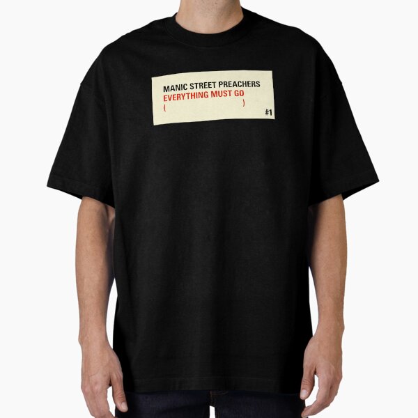 Vista previa del artículo con la obra «Predicadores callejeros maníacos, Un diseño para la vida, Todo debe desaparecer, La Santa Biblia, Oro contra el alma, Britpop, Antiguo», diseñado y vendido por ElasticaShirts.