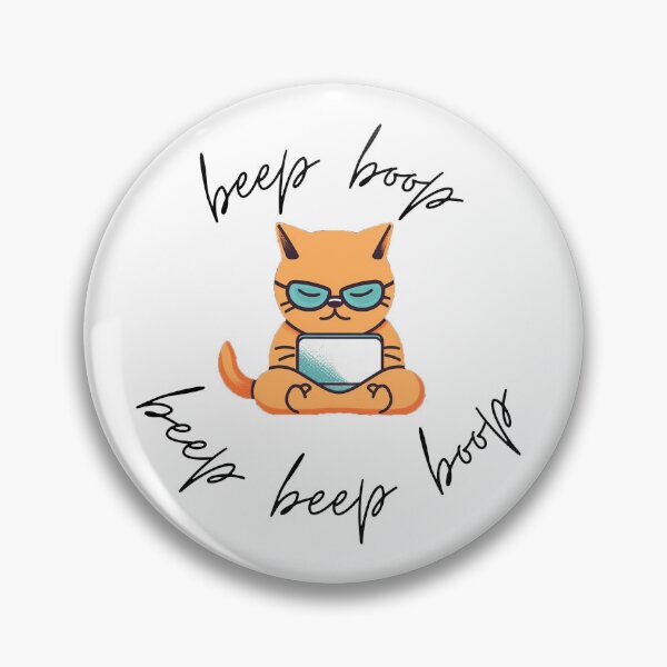 Item preview, Orange cat programmer  designed and sold by Pixel-Splash.