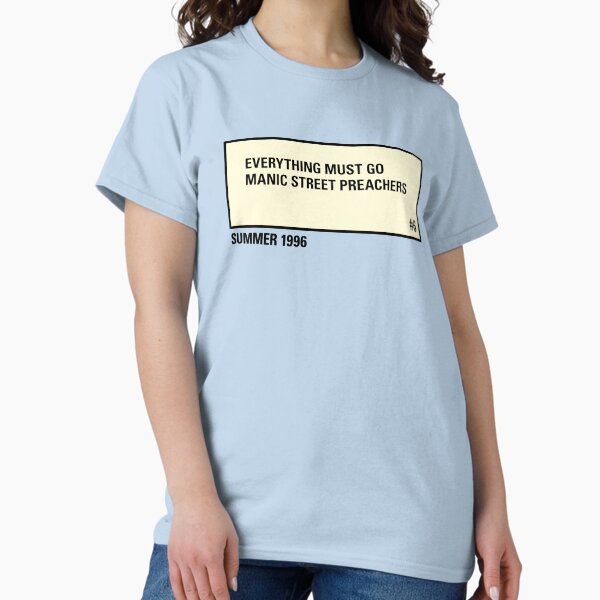 Vista previa del artículo con la obra «Manic Street Preachers, verano de 1996, Everything Must Go, The Holy Bible, Gold Against The Soul, Britpop, Vintage», diseñado y vendido por ElasticaShirts.