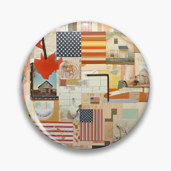 Item preview, America Retro Vintage Patchwork of Americana Pattern Collage designed and sold by BrandonArtWorld.