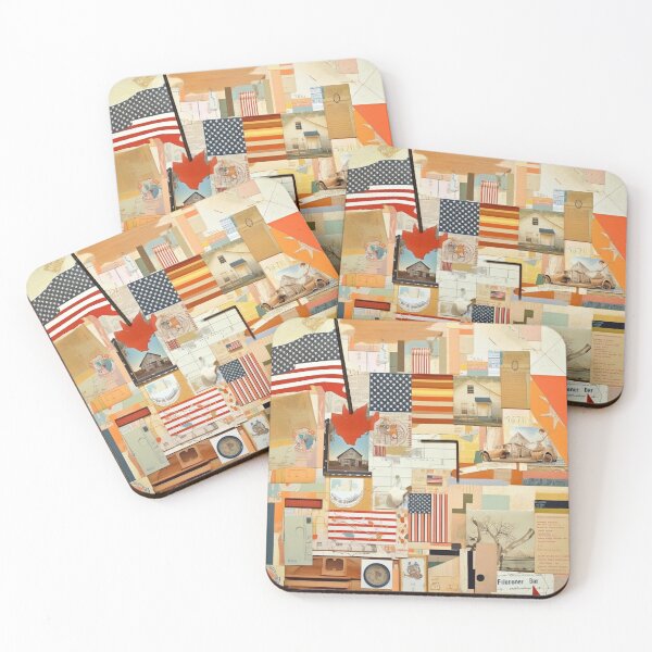 Item preview, America Retro Vintage Patchwork of Americana Pattern Collage designed and sold by BrandonArtWorld.