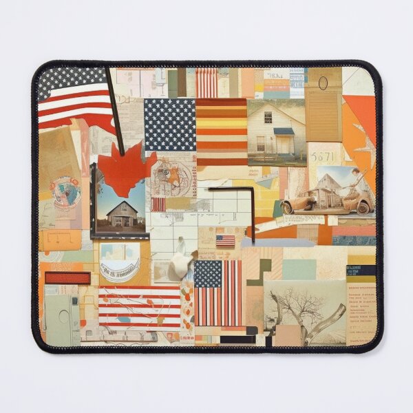 Item preview, America Retro Vintage Patchwork of Americana Pattern Collage designed and sold by BrandonArtWorld.